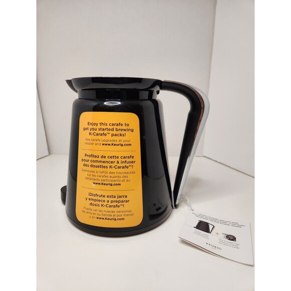 New Keurig 2.0 32oz Black K-Carafe Plastic Coffee Pot Chrome Handle NWT - Picture 1 of 7